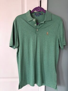 Ralph Lauren Green Short-Sleeve Polo with Orange Pony
